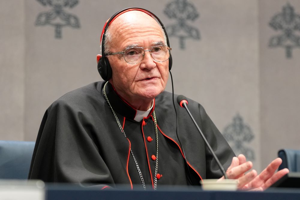 Cardinal Stephen Brislin of Johannesburg, South Africa, speaks during a news conference at the Vatican Jan. 8, 2026, where cardinals reflected on the meaning and outcomes of the extraordinary consistory that had just concluded. (CNS/Lola Gomez)