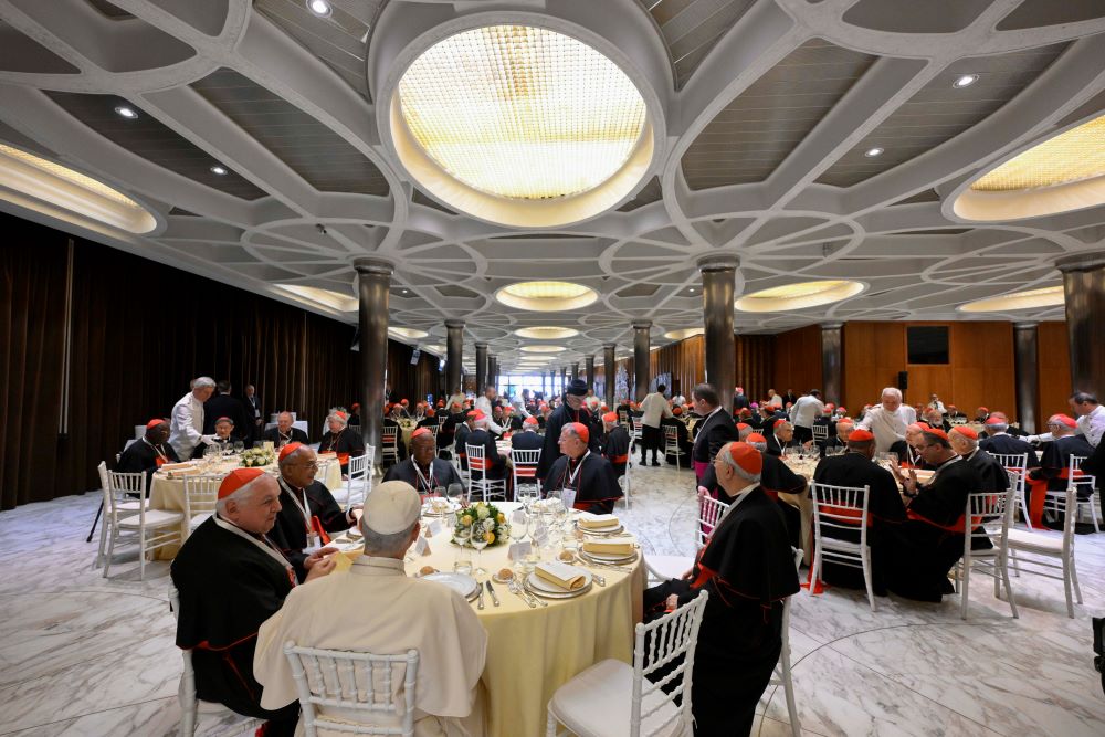 Pope Leo XIV holds a consistory with cardinals from around the world at the Vatican Jan. 8, 2026. (OSV News/Vatican Media/Simone Risoluti)