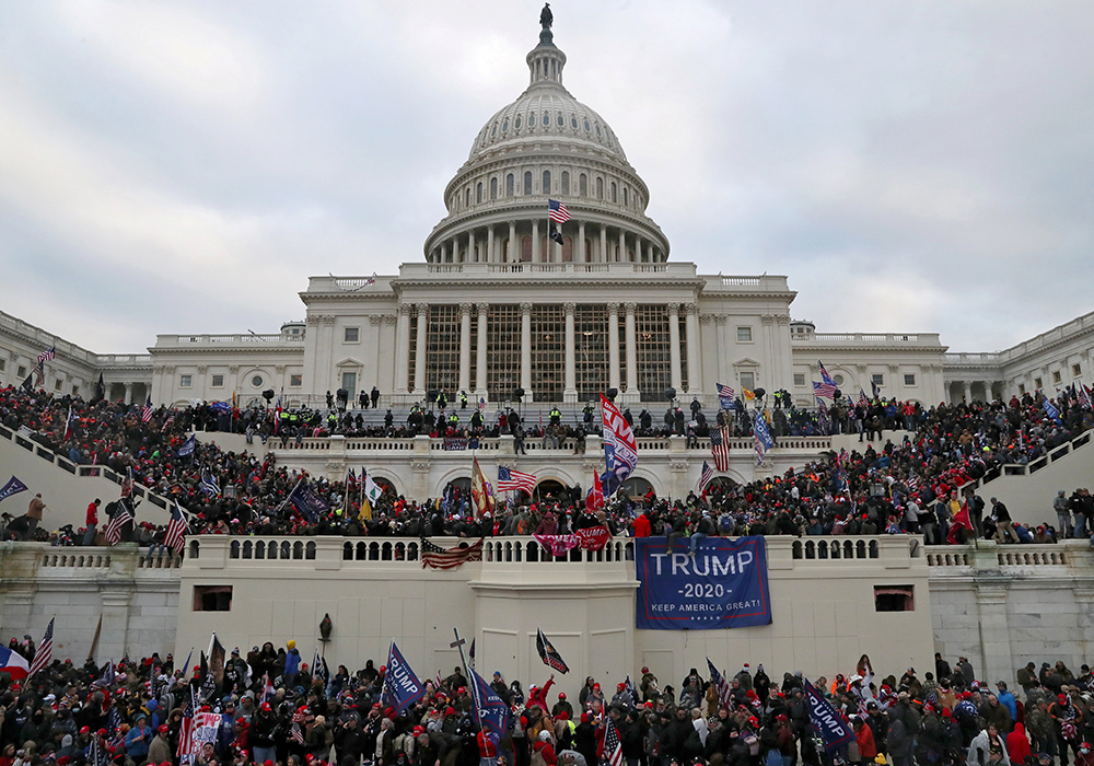 President Donald Trump supporters breach the U.S. Capitol in Washington Jan. 6, 2021. (CNS/Reuters/Leah Millis)