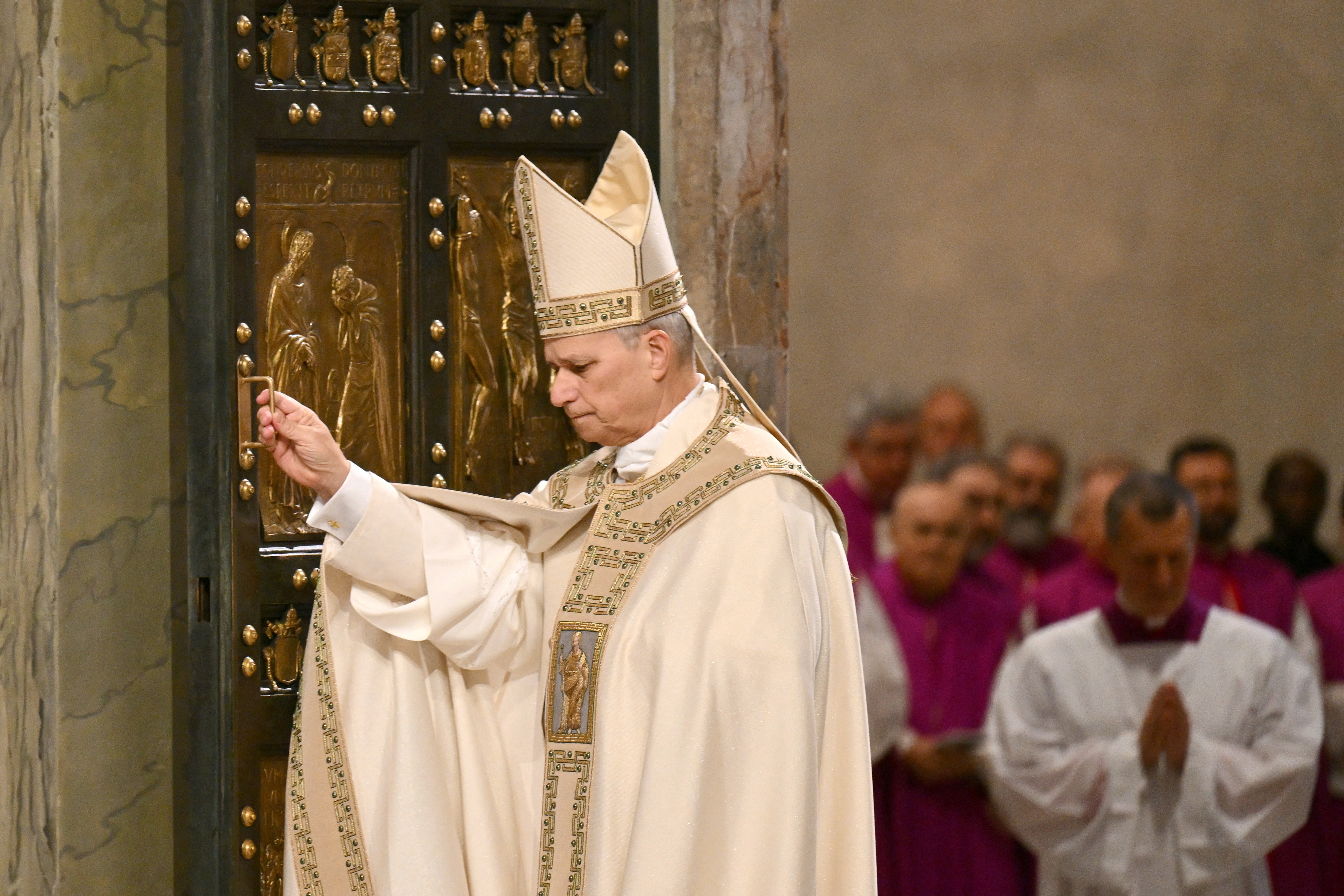 Pope Leo XIV closes the Holy Door of St. Peter’s Basilica on the feast of the Epiphany at the Vatican Jan. 6, 2026, marking the official end of the Jubilee Year 2025. (OSV News photo/Yara Nardi, pool via Reuters)