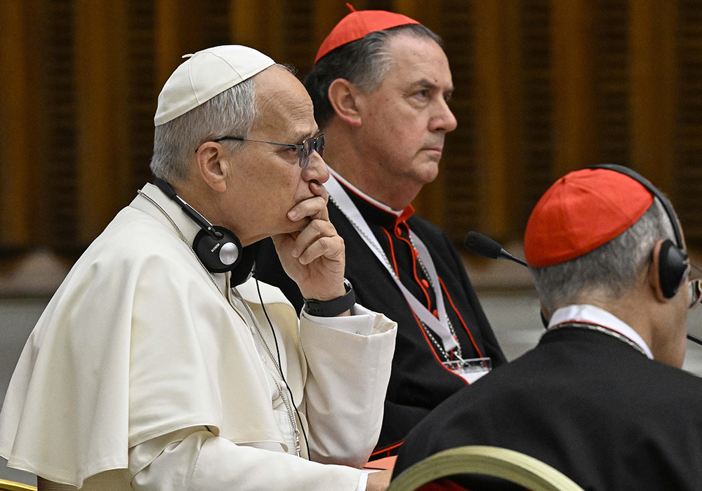 Pope Leo XIV holds a consistory with cardinals from around the world at the Vatican Jan. 7, 2026. (OSV News/Vatican Media/Simone Risoluti)