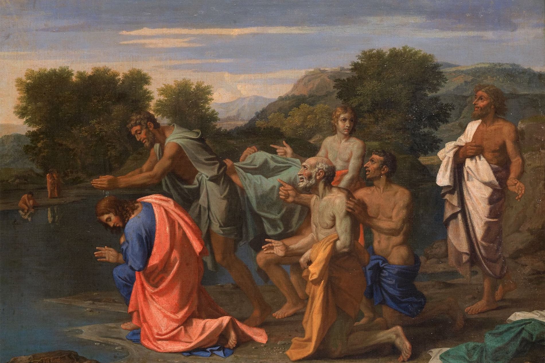 El bautismo de Cristo, óleo de Nicolas Poussin, 1642. (Foto: Wikimedia Commons/obra de dominio público)