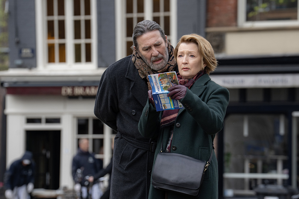 Ciarán Hinds as Gerry and Lesley Manville as Stella in the movie "Midwinter Break." On a spontaneous trip to Amsterdam, long unspoken grievances create tension in a seemingly peaceful marriage. At the root of the trouble are questions of God and faith. (Focus Features/Mark de Blok)