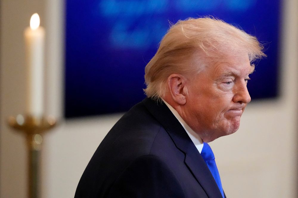 President Donald Trump appears in the East Room of the White House Feb. 23. (RNS/AP/Alex Brandon)