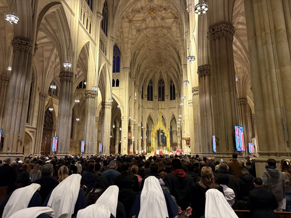 St. Patrick's Cathedral in New York City was filled Feb. 5 as people gathered for vespers the night before the installation of Archbishop-designate Ronald Hicks. (NCR photo/Camillo Barone)