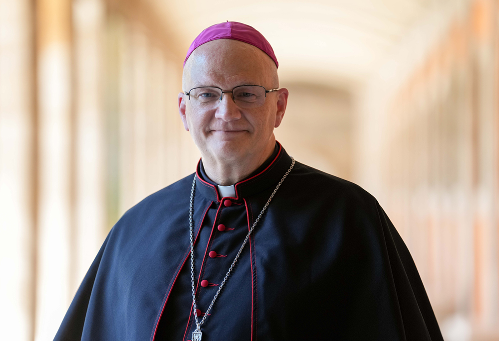 Archbishop Edward J. Weisenburger of Detroit poses for a photo at the Pontifical North American College in Rome June 29, 2025, after receiving the pallium from Pope Leo XIV during a Mass for the feast of Sts. Peter and Paul in St. Peter's Basilica. (CNS/Lola Gomez)