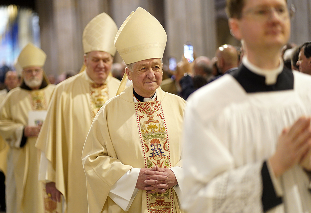 Chicago Cardinal Blase J. Cupich processes with other prelates at the beginning of the installation Mass of Archbishop Ronald A. Hicks as the new archbishop of New York at St. Patrick's Cathedral in New York City Feb. 6, 2026. (OSV News/Gregory A. Shemitz)