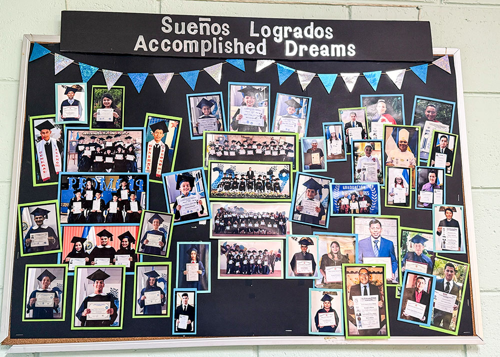 On Jan. 19, 2025, photos show graduates of Nuestros Pequeños Hermanos in Texistepeque, El Salvador. New York City Archbishop-elect Ronald Hicks spent five years in El Salvador as regional director of Nuestros Pequeños Hermanos for Central America from 2005 to 2010. (NCR photo/Rhina Guidos)