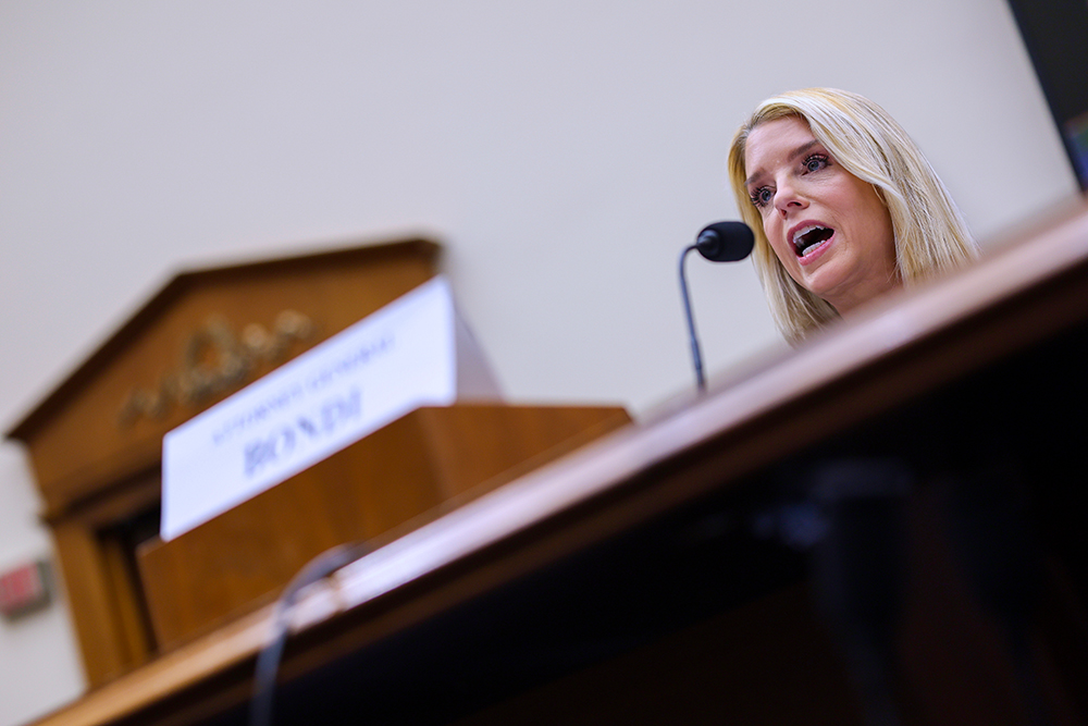 Attorney General Pam Bondi testifies before a House Judiciary Committee oversight hearing on Capitol Hill in Washington, D.C., Feb. 11, 2026. (AP/Tom Brenner)
