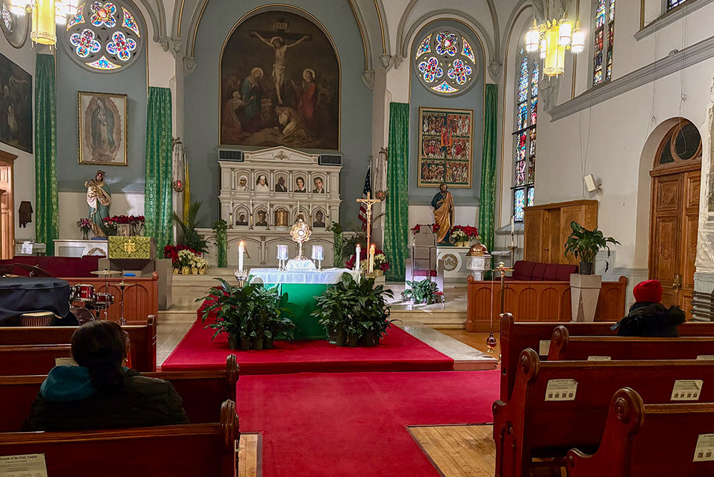 A eucharistic adoration is held at St. Joseph of the Holy Family Church in Harlem, New York, Feb.11, 2026. The parish is mainly attended by West African immigrants. (NCR photo/Camillo Barone)