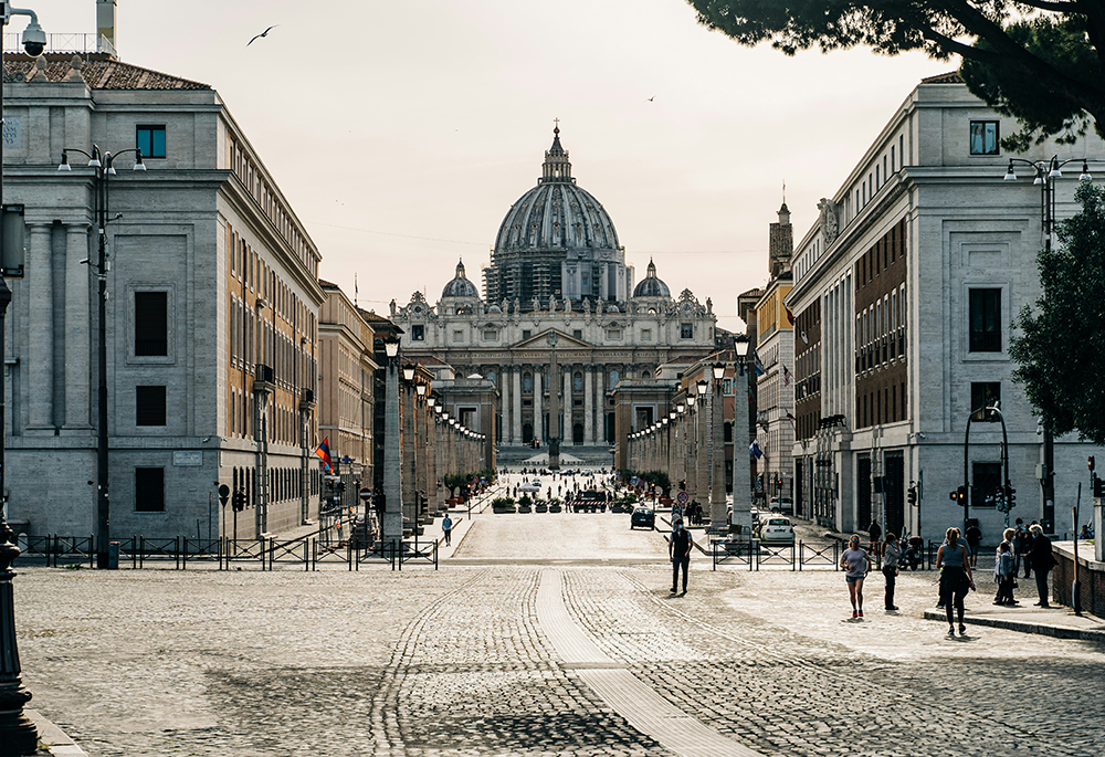 A view shows St Peter's Basilica and St Peter's Square, in Vatican City. (Unsplash/Gabriella Clare Marino)