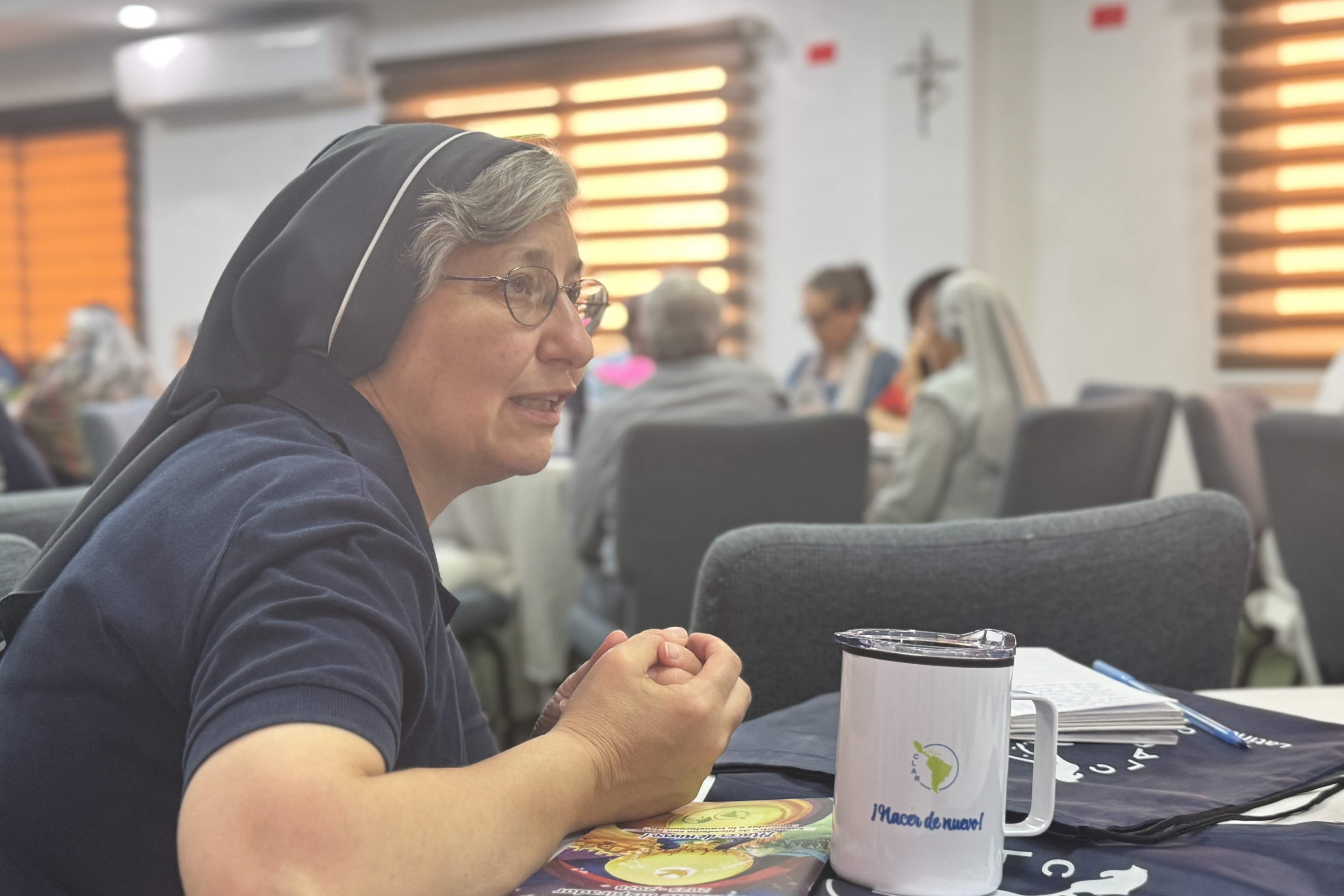Sr. María Inés Castellaro speaks during a meeting of the executive board of the Latin American and Caribbean Confederation of Religious March 20, 2026, in the Dominican Republic. Castellaro, of the Congregation of the Sisters of the Virgin Child, became general secretary of CLAR in May 2025. (GSR photo/Rhina Guidos)