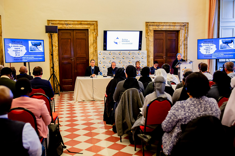Members of religious orders from around the world attend the opening of a three-day safeguarding workshop at the Rome office of the Pontifical Commission for the Protection of Minors Nov. 17, 2025. (CNS/PCPM/Marco Cordone)