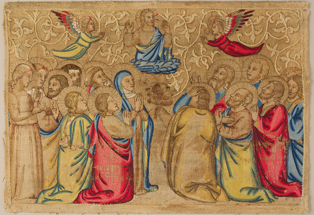 "The Ascension," 14th-century Italian embroidery (Metropolitan Museum of Art)