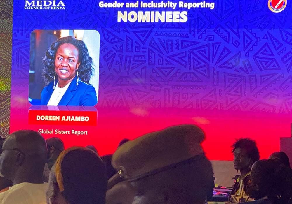 During a May 15, 2026, ceremony in Nairobi, Kenya, GSR's Doreen Ajiambo was recognized by the Media Council of Kenya for her reporting in the category of gender and inclusivity reporting. (GSR photo/Doreen Ajiambo)