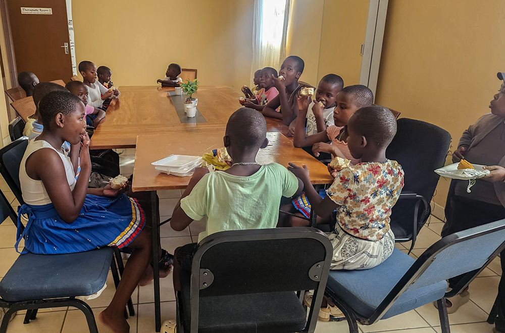 Children gather at the Sacred Heart Child and Youth Care Centre in Durban, South Africa. (Courtesy of Daughters of St. Francis)