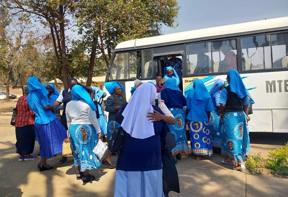 The Presentation Sisters of Africa Province arrive as the Malawi Presentation Sisters welcome them, in the Dedza Diocese in Malawi, August 2025. (Courtesy of Sr. Sandra Ndingwa)