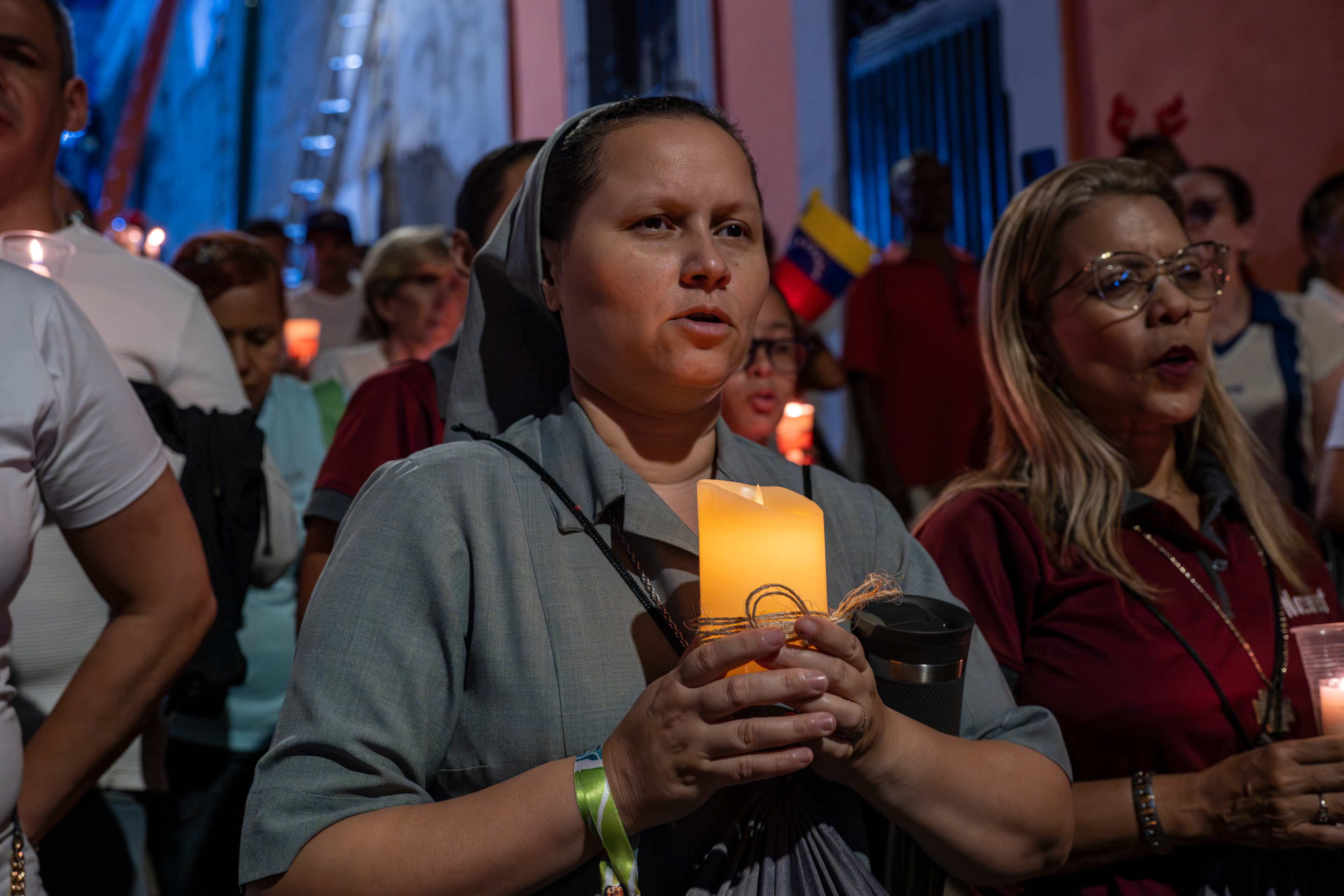 Amid the Venezuelan crisis, religious communities and laypeople continue to promote spaces for prayer, reconciliation and hope, such as the "Night Walk for Peace," held Oct. 4, 2025, in honor of José Gregorio Hernández and Mother Carmen Rendiles, prior to their canonization. (Courtesy of Jimmy Villalta)