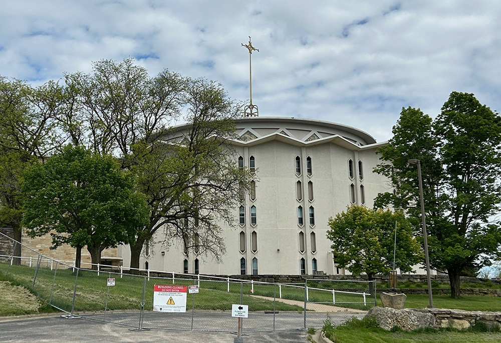 Queen of the Rosary Chapel at Sinsinawa Mound in Wisconsin, a circular chapel designed in 1966, features 37 diamond-shaped, stained-glass windows by Sr. Teresita Kelly. The chapel is slated for deconstruction in 2026 as part of the Sinsinawa Dominican Sisters' facility downsizing. (Courtesy of Quincy Howard)