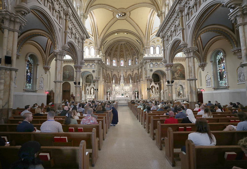 Members of the media attend Mass at St. Nicholas of Tolentine Church June 16, 2026, during the Catholic Media Conference in Atlantic City, New Jersey. (OSV News photo/Bob Roller)