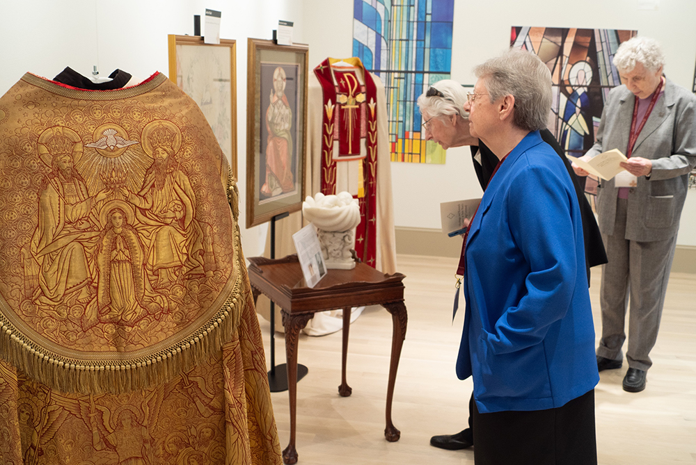 Visitors browse exhibits at the opening of the Heritage and Research Center at St. Mary's May 26, a collaborative heritage center and archive for 10 congregations of Catholic sisters in the Midwest located in Indiana. (Courtesy of the Heritage and Research Center at St. Mary's)