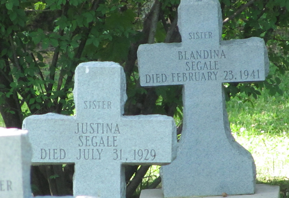 The graves of Sr. Blandina Segale and her sister, Sr. Justina Segale, are seen in the Sisters of Charity of Cincinnati cemetery. (Courtesy of the Sisters of Charity of Cincinnati)