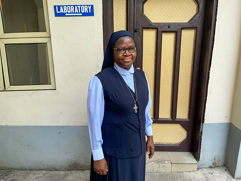 Sr. Dr. Uzoma Maria-Joannes poses for a photo outside Holy Family Hospital and Maternity in Owerri, Nigeria. (John Chukwu)