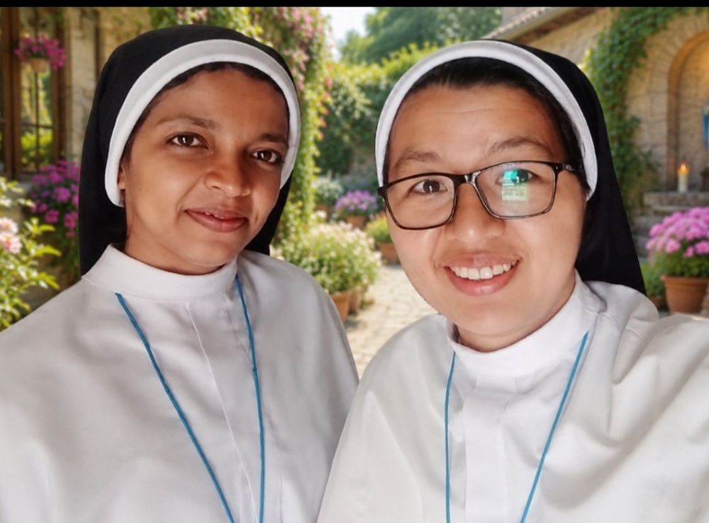 Sr. Angel Anthony, left, and Sr. Agnes Rungsung reunite after four years on June 29, 2025, in Yarandahalli, Bangalore, India. (Courtesy of Agnes Rungsung)