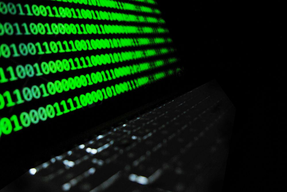 Lines of computer code on screen