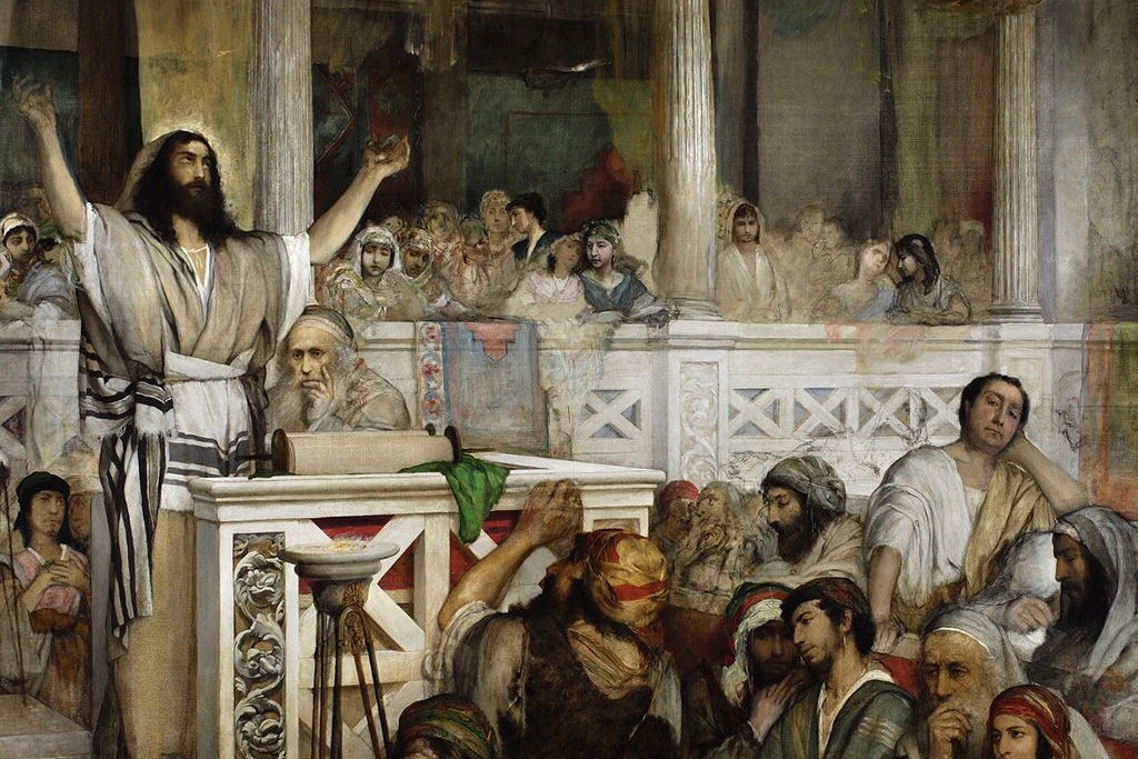 Cristo enseñando en Cafarnaúm, óleo sobre lienzo de Maurycy Gottlieb, 1878-1879. (Foto: Wikimedia Commons/obra de dominio público)