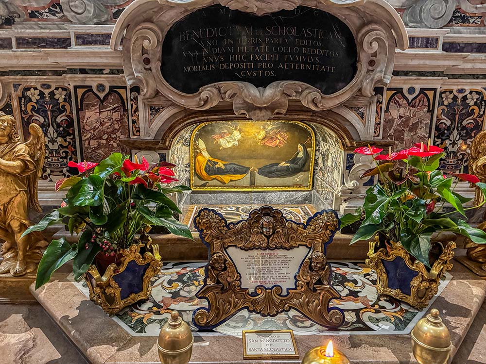 Tomb of St. Benedict and St. Scholastica at the Abbey of Monte Cassino in Italy in June 2026 (GSR photo/Helga Leija)