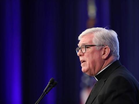 Bishop Dewane speaks.