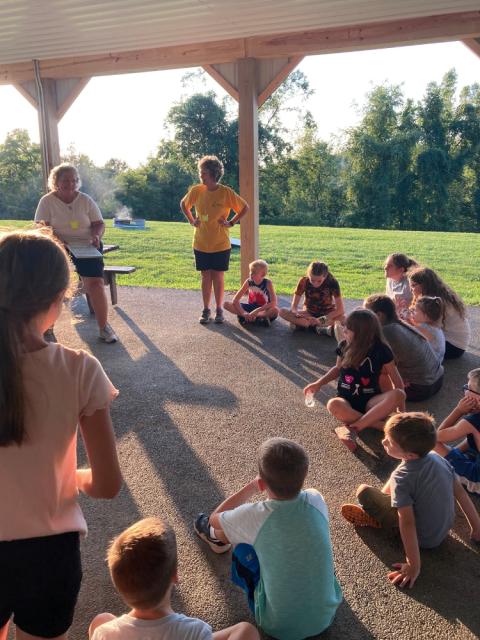 As part of its effort to focus on creation care, St. Francis Xavier Church in Moundsville, W.Va., took parish youths to the town's Grand Vue Park, which overlooks the Ohio River. The children learned about life in Appalachia from storytellers and explored the park. (CNS / Courtesy of St. Francis Xavier Church)