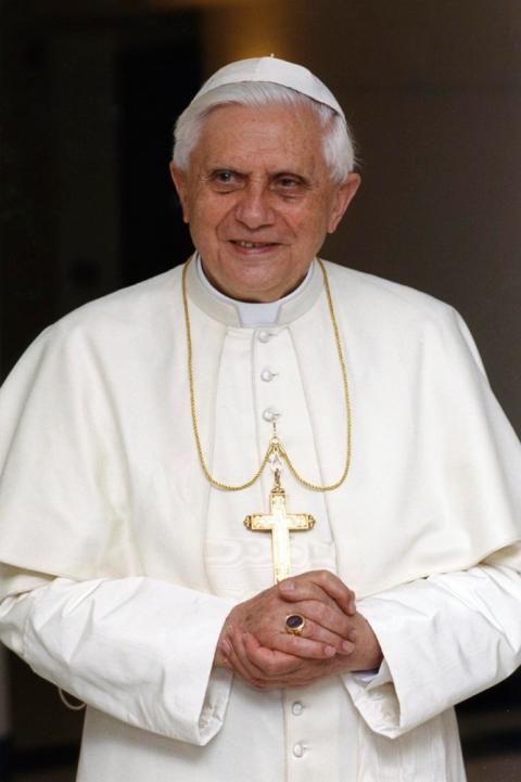 Pope Benedict XVI is seen in this portrait released by the Vatican newspaper L'Osservatore Romano April 28, 2005. (CNS/L'Osservatore Romano)