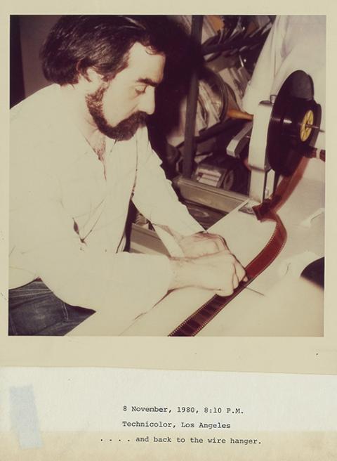 Archival photo of Martin Scorsese editing film featured in "Mr. Scorsese" (Apple TV+)