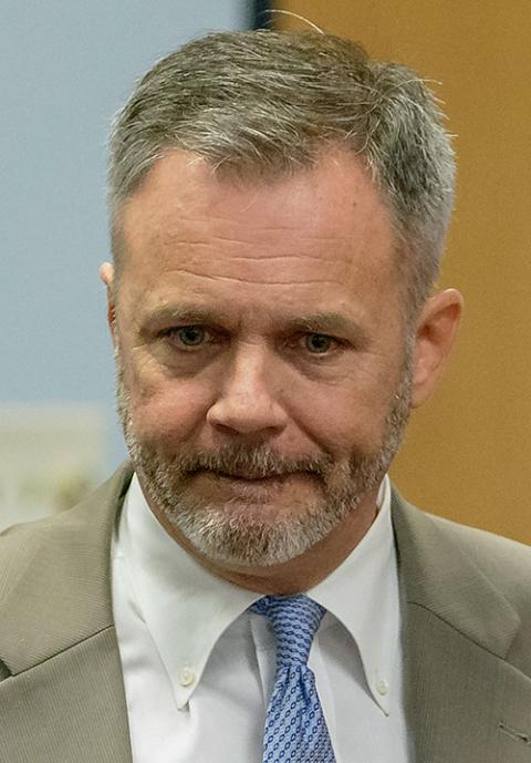 Attorney Richard Trahant at Orleans Parish Civil District Court in New Orleans on Feb. 20, 2020 (AP/Matthew Hinton)