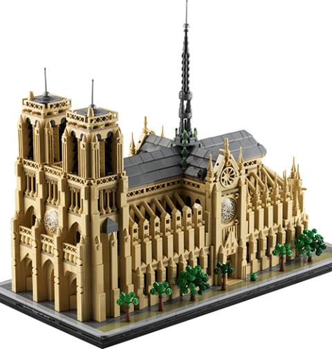 A model of the Notre Dame Cathedral in Paris made out of Lego blocks (OSV News/Courtesy of the LEGO Group)