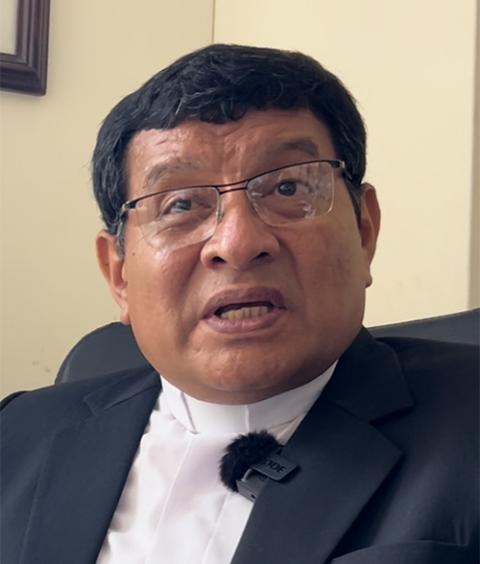 Fr. Fidel Purisaca speaks during an interview with NCR in Chiclayo, Peru, in August 2025. (NCR photo/Justin McLellan)