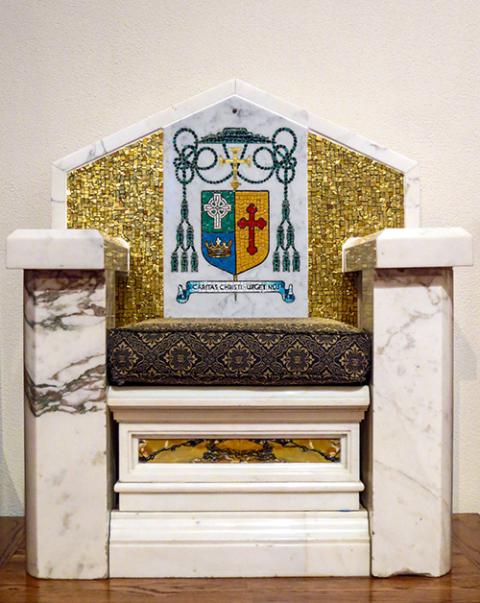 The bishop's seat, or cathedra, in the Cathedral of St. Patrick in Charlotte, N.C. (Wikimedia Commons/Nheyob)