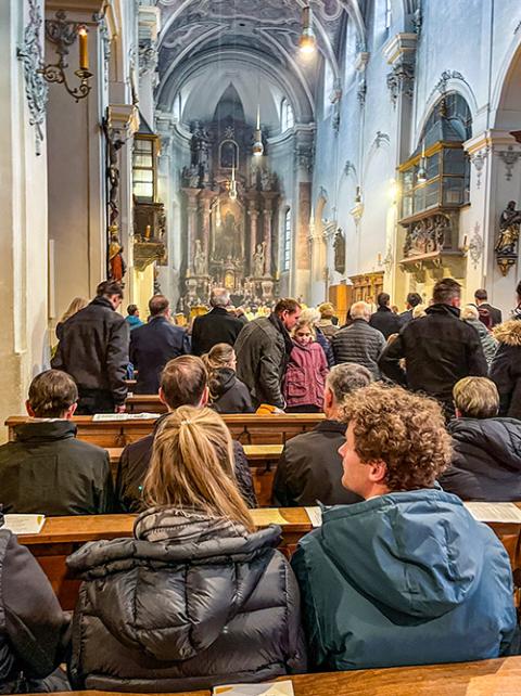Parishioners attend Mass at a church in Regensburg, Germany, Nov. 15, 2025. (Dreamstime/Jesusfernandez)