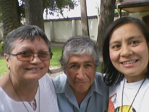 From left to right: Ana María Campos Barraza, Cristina Escobar and Lourdes López Munguía at the Retreat House of the Franciscan Missionaries of Mary in Linderos, Chile,  on Jan. 26, 2016 (Courtesy of Lourdes López Munguía) 