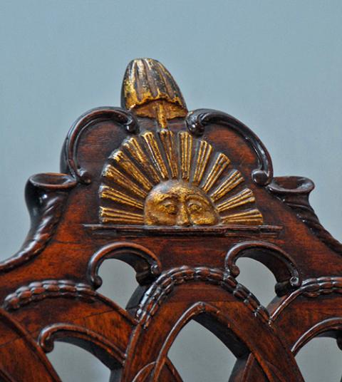 Detail of what became known as the Rising Sun Chair, used by George Washington when he presided over the 1787 Constitutional Convention (Wikimedia Commons/National Park Service)