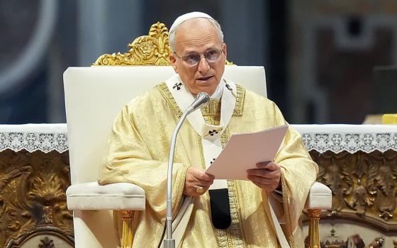 Pope Leo XIV gives his homily during Mass on the feast of the Sacred Heart of Jesus in St. Peter’s Basilica at the Vatican June 27, 2025. The pope ordained 32 men from five continents during the Mass (CNS/Lola Gomez)