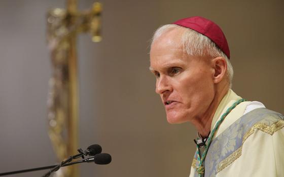 Bishop Mark E. Brennan of Wheeling-Charleston, West Virginia, is pictured in a 2019 photo at the Cathedral of St. Joseph in Wheeling. Brennan issued a statement July 31, 2025, addressing the immigration crisis and calling people in his state to "pray for the courage to do the right thing." (OSV News/Bob Roller)
