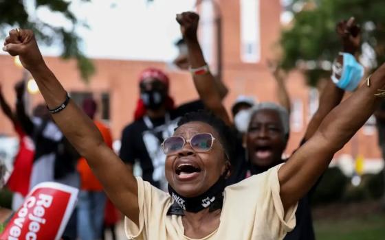 Tyrrah Young Mwanga is seen in Atlanta during the Freedom Ride For Voting Rights at Ebenezer Baptist Church in June 2021. (BCM/Reuters/Dustin Chambers)