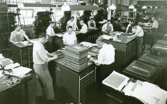 ur Sunday Visitor's composing room, where the weekly paper was put together, in a photo prior to 1961. The publication, which became a magazine in 2024, will publish its final issue in October. (Courtesy Smithsonian National Postal Museum)