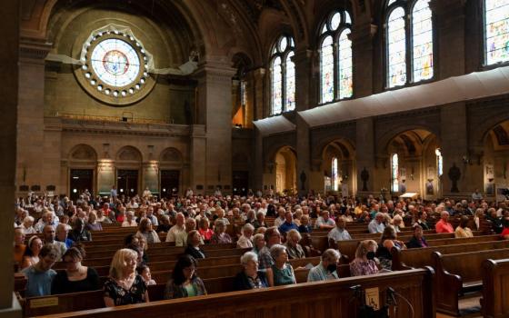Mourners attend an Interfaith Prayer Service for the Annunciation Catholic Community, following the Aug. 27 shooting at Annunciation Catholic Church at the Basilica of St. Mary in Minneapolis, Minnesota, Aug. 28. (OSV News/Reuters/Tim Evans)