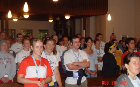 Mark Piper (center) at World Youth Day in Cologne, Germany in 2005. (Courtesy of Mark Piper)