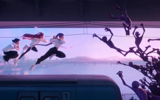 The popular Netflix film 'KPop Demon Hunters' centers young women navigating a social spirituality, with themes of shame, vulnerability and acceptance. (Netflix)