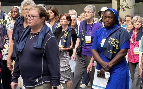 Catholic nuns walk through downtown Atlanta for the Leadership Conference of Women Religious’ “Outdoor Pilgrimage of Hope,” Aug. 14, 2025. (Photo courtesy of Sister Annmarie Sanders/LCWR)